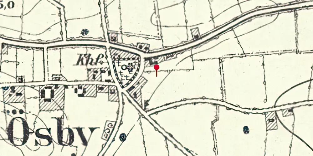 Historisk kort over Øsby Station