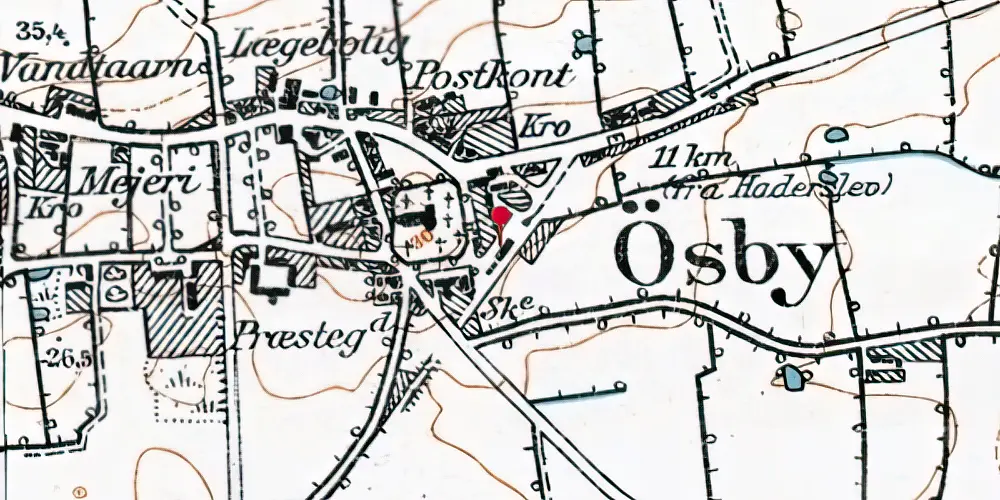 Historisk kort over Øsby Station