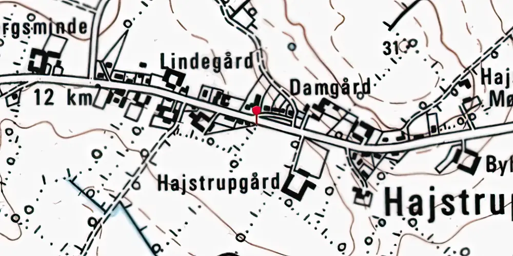 Historisk kort over Hajstrup Trinbræt