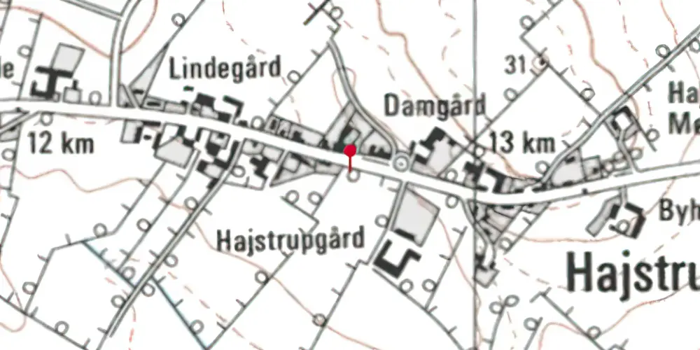 Historisk kort over Hajstrup Trinbræt