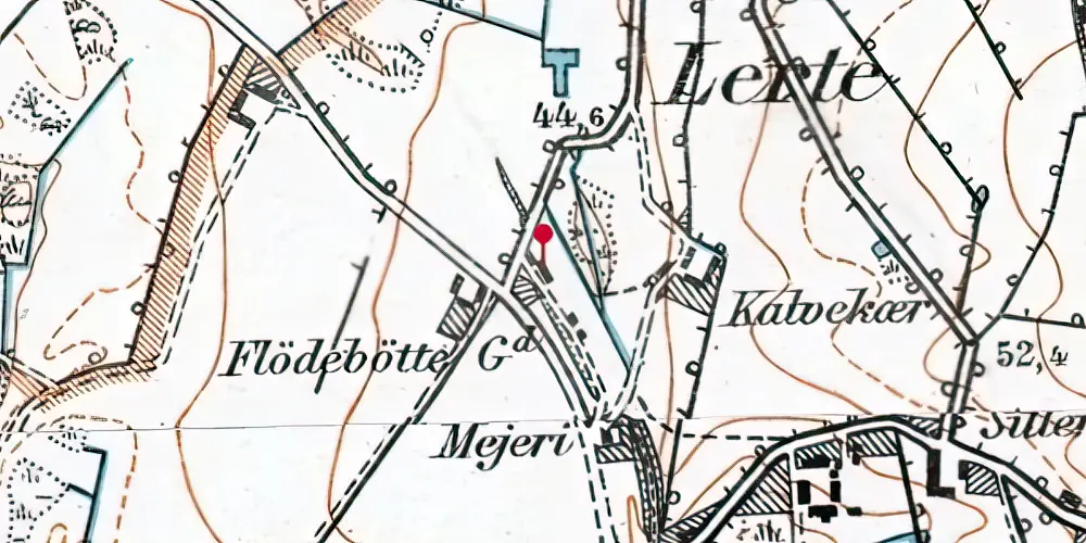 Historisk kort over Lerte Station