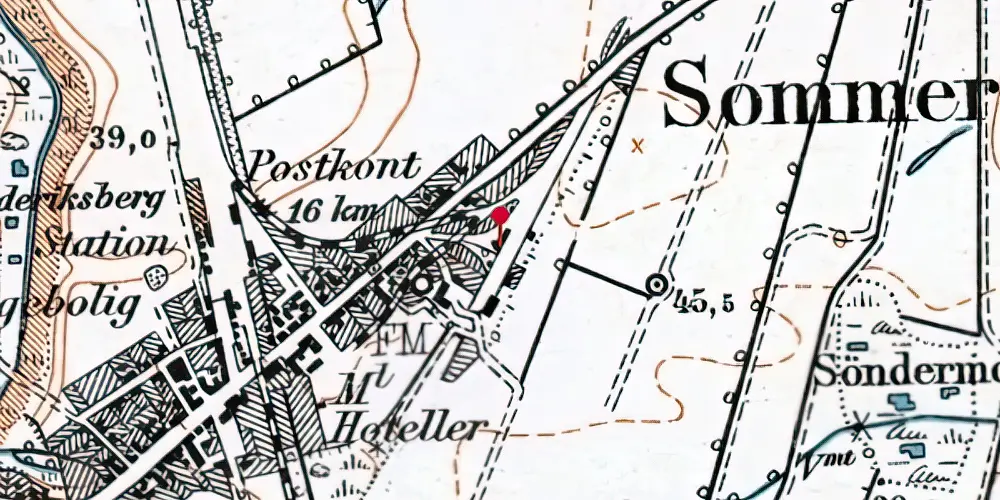 Historisk kort over Sommersted Amtsbanegård Historisk kort over Sommersted Amtsbanegård