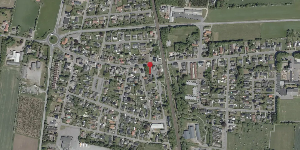 Historisk kort over Over-Jerstal Amtsbanegård