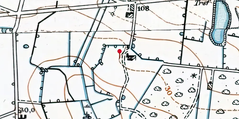 Historisk kort over Fjersted Trinbræt med Sidespor Historisk kort over Fjersted Trinbræt med Sidespor