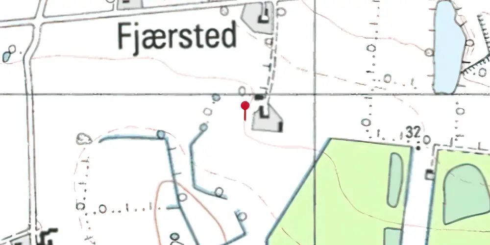 Historisk kort over Fjersted Trinbræt med Sidespor Historisk kort over Fjersted Trinbræt med Sidespor