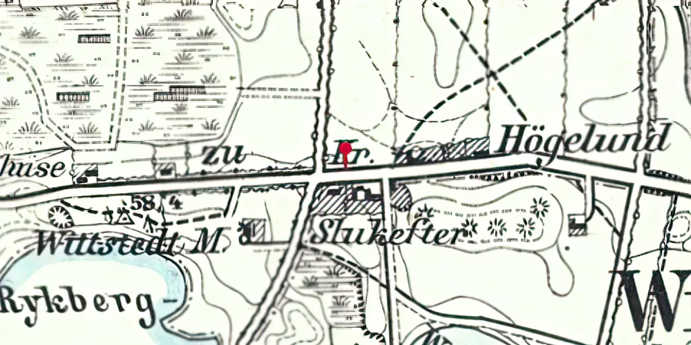 Historisk kort over Slukefter Stationskro Historisk kort over Slukefter Stationskro