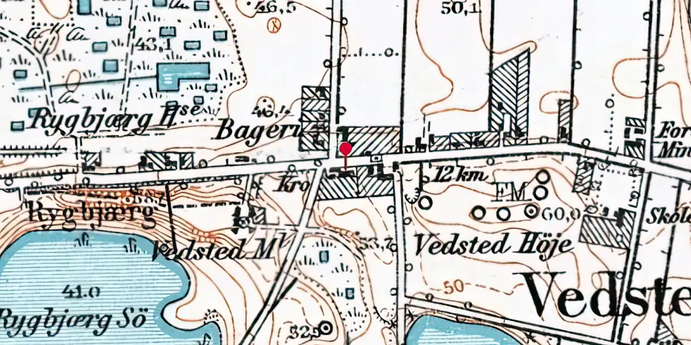 Historisk kort over Slukefter Stationskro Historisk kort over Slukefter Stationskro