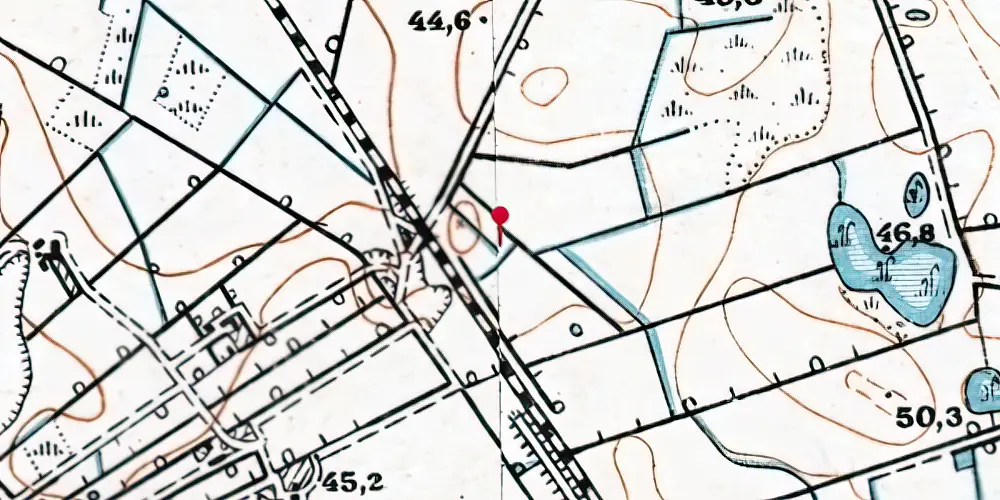 Historisk kort over Padborg Kombiterminal