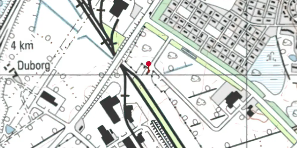 Historisk kort over Padborg Kombiterminal