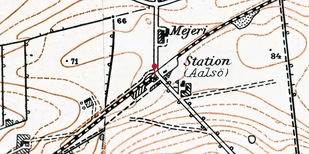 Historisk kort over Ålsø Billetsalgssted [1876-1889]