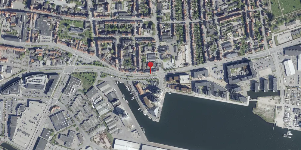 Historisk kort over Horsens Havn Trinbræt [1956-1967]