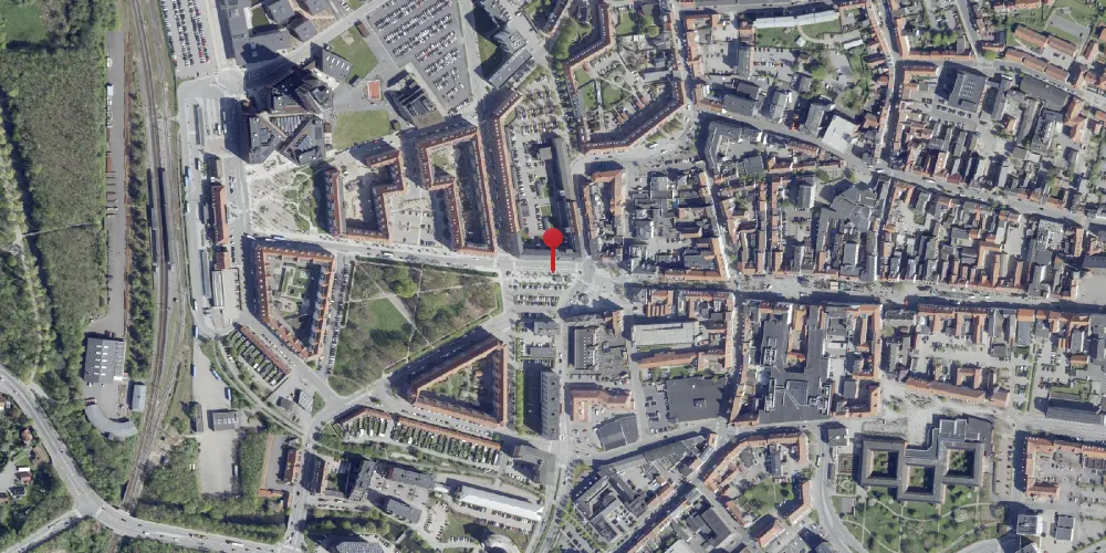 Historisk kort over Horsens Privatbanestation