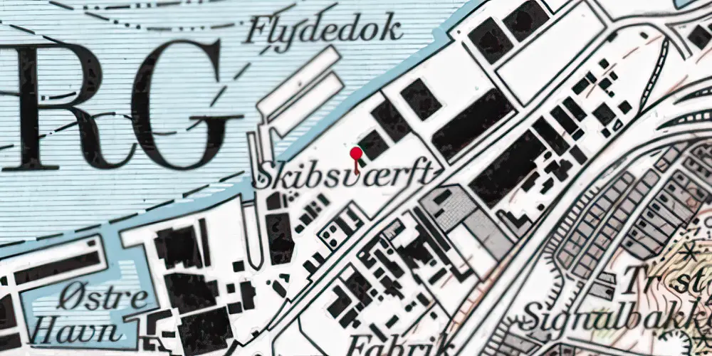 Historisk kort over Aalborg Havn Teknisk Station Historisk kort over Aalborg Havn Teknisk Station