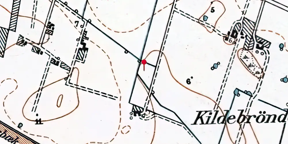 Historisk kort over Kildebrønde Transversalstation