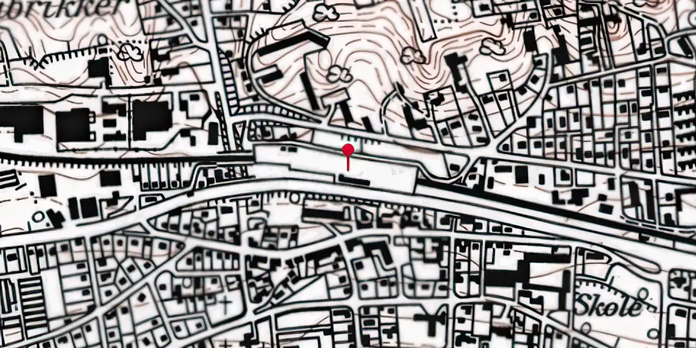 Historisk kort over Brabrand Teknisk Station Historisk kort over Brabrand Teknisk Station