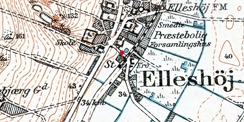 Historisk kort over Ellidshøj Teknisk Station