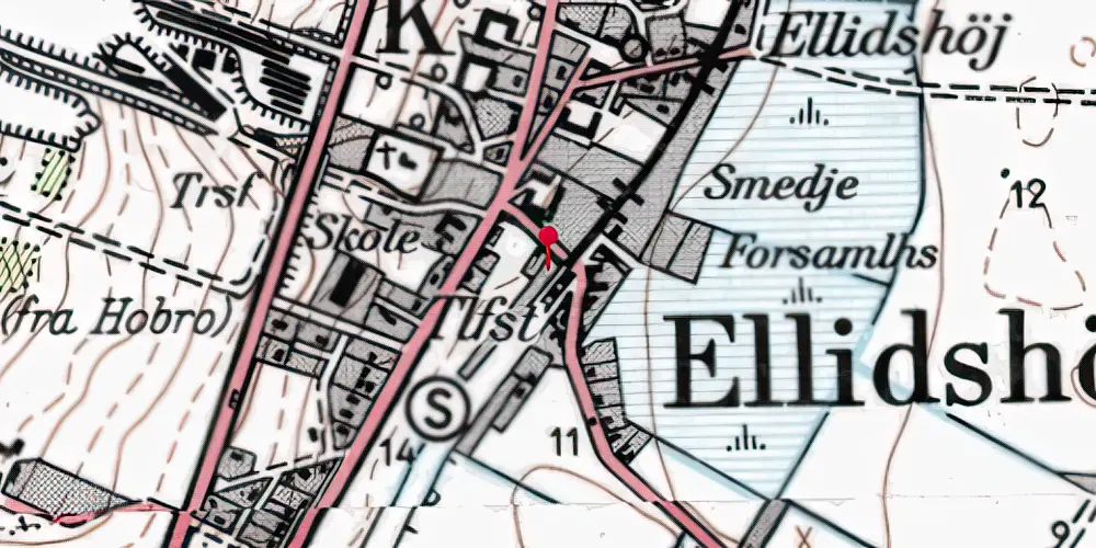 Historisk kort over Ellidshøj Teknisk Station