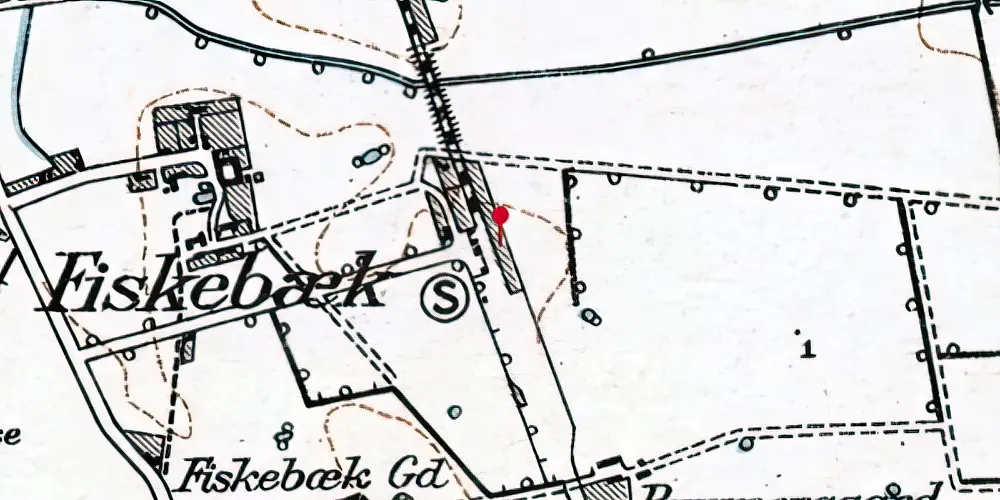Historisk kort over Fiskebæk Teknisk Station
