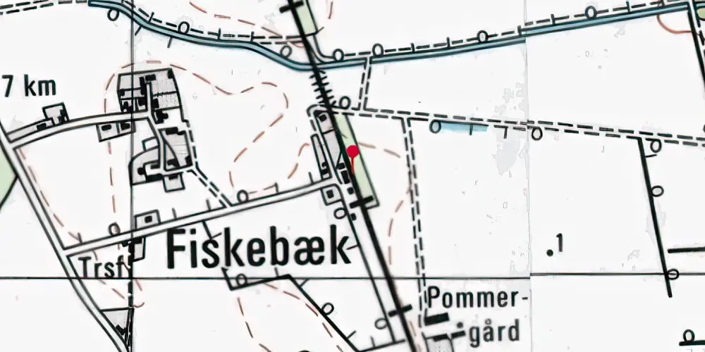 Historisk kort over Fiskebæk Teknisk Station