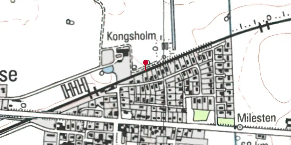 Historisk kort over Fjenneslev Teknisk Station