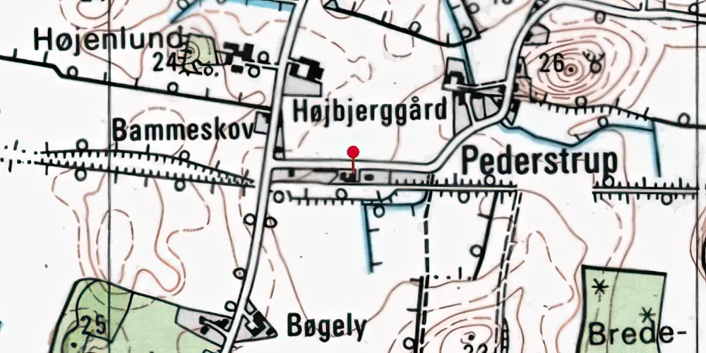 Historisk kort over Krogsbjerg Station