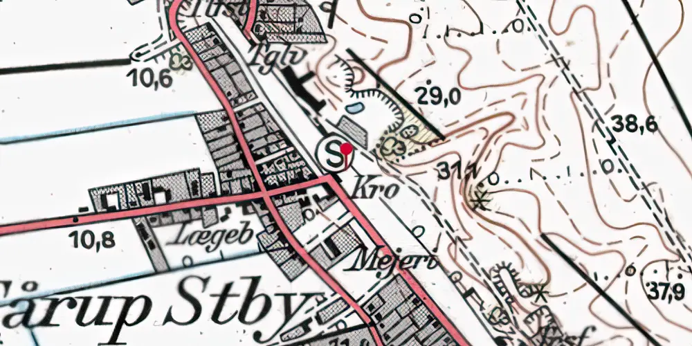 Historisk kort over Fårup Teknisk Station Historisk kort over Fårup Teknisk Station