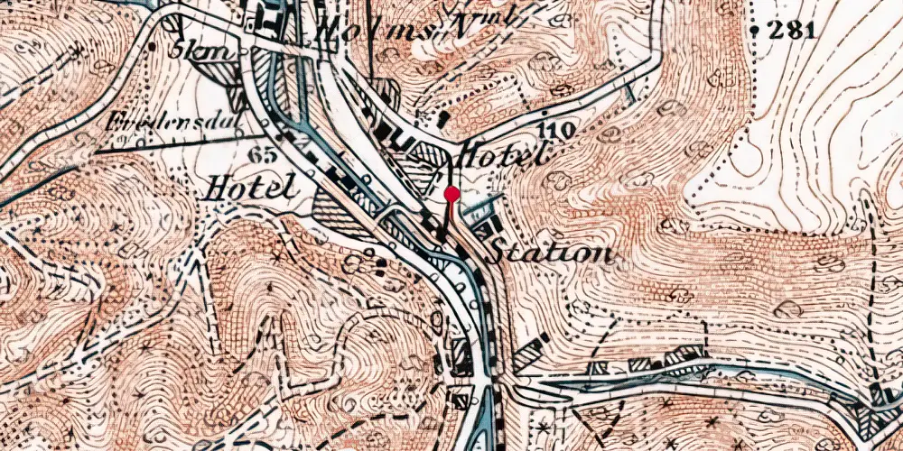 Historisk kort over Grejsdal Teknisk Station