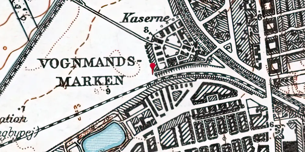 Historisk kort over Svanemøllen Teknisk Station