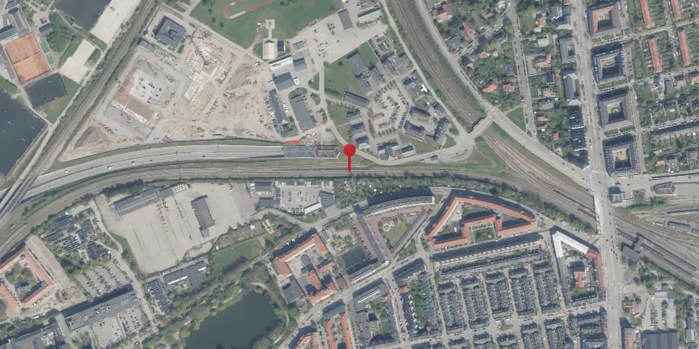 Historisk kort over Svanemøllen Teknisk Station