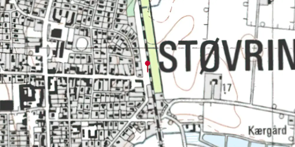 Historisk kort over Støvring Trinbræt