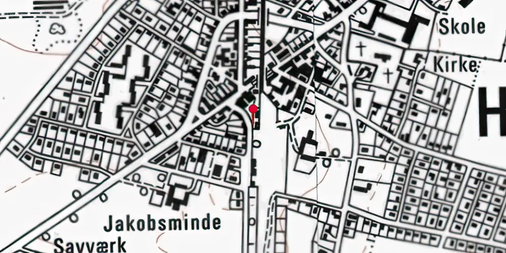 Historisk kort over Hedensted Trinbræt