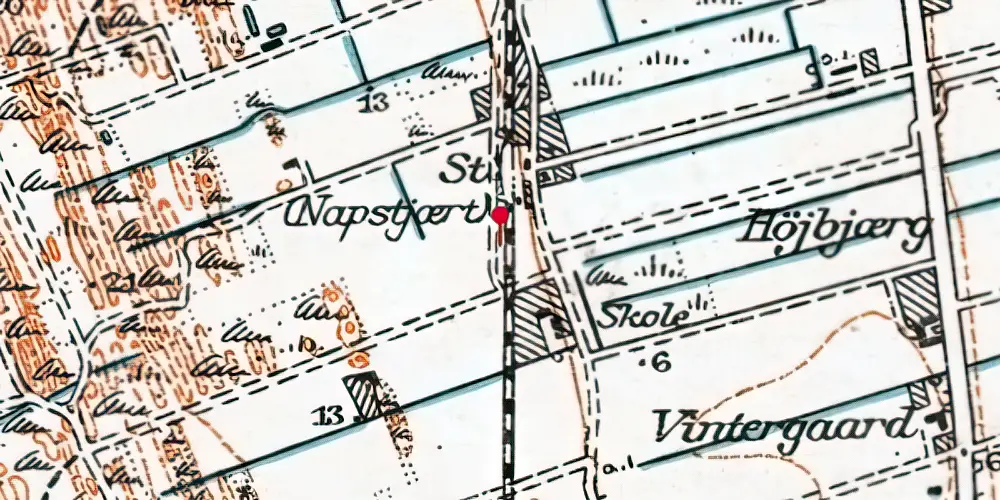 Historisk kort over Napstjert Trinbræt