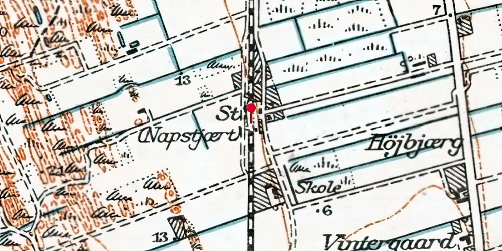 Historisk kort over Napstjert Trinbræt [1935-2005]