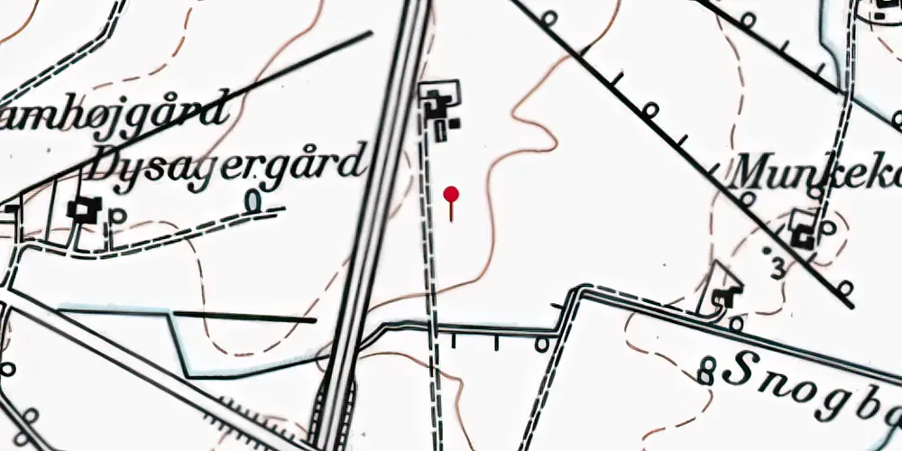 Historisk kort over Køge Nord S-togstrinbræt Historisk kort over Køge Nord S-togstrinbræt