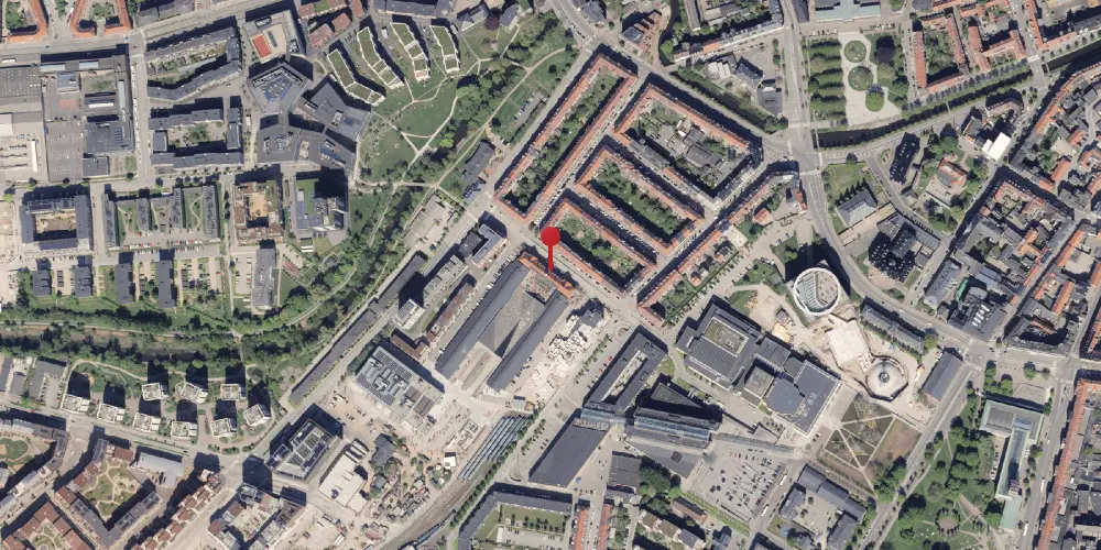 Historisk kort over Aarhus Godsbanegård