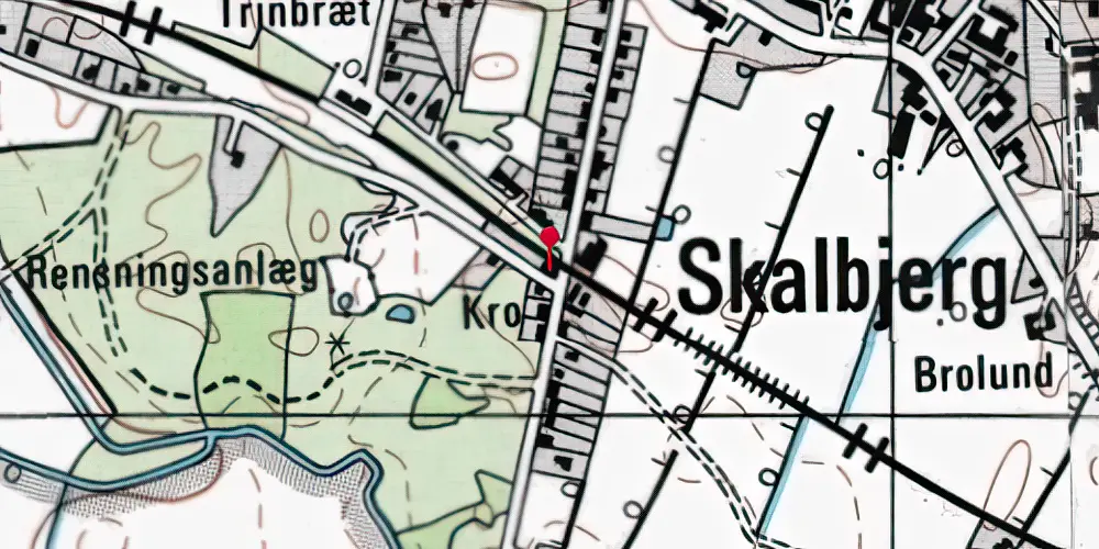 Historisk kort over Skalbjerg Holdeplads [1865-1908]