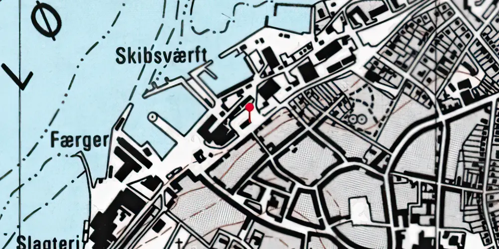 Historisk kort over Rudkøbing Station Historisk kort over Rudkøbing Station