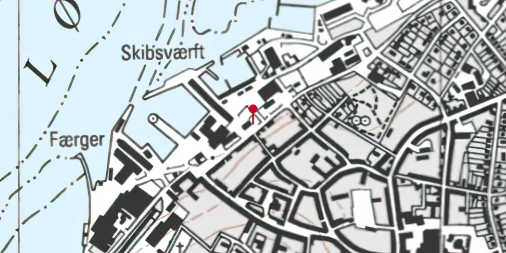 Historisk kort over Rudkøbing Station Historisk kort over Rudkøbing Station