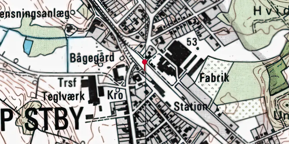 Historisk kort over Tommerup Station [1865-1883]