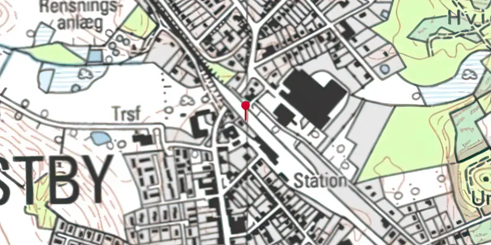 Historisk kort over Tommerup Station [1865-1883]