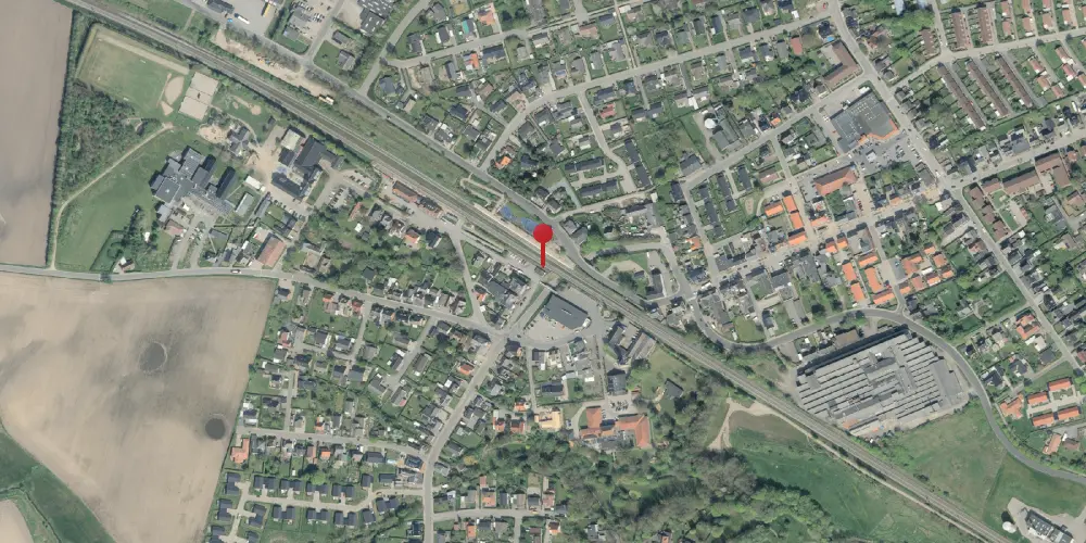 Historisk kort over Nørre Aaby Holdeplads [1865-1910]