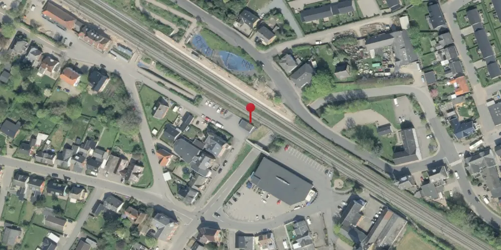 Historisk kort over Nørre Aaby Holdeplads [1865-1910]