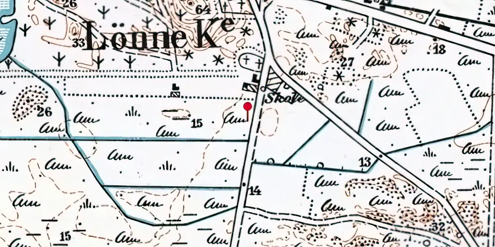 Historisk kort over Houstrupvej Trinbræt Historisk kort over Houstrupvej Trinbræt