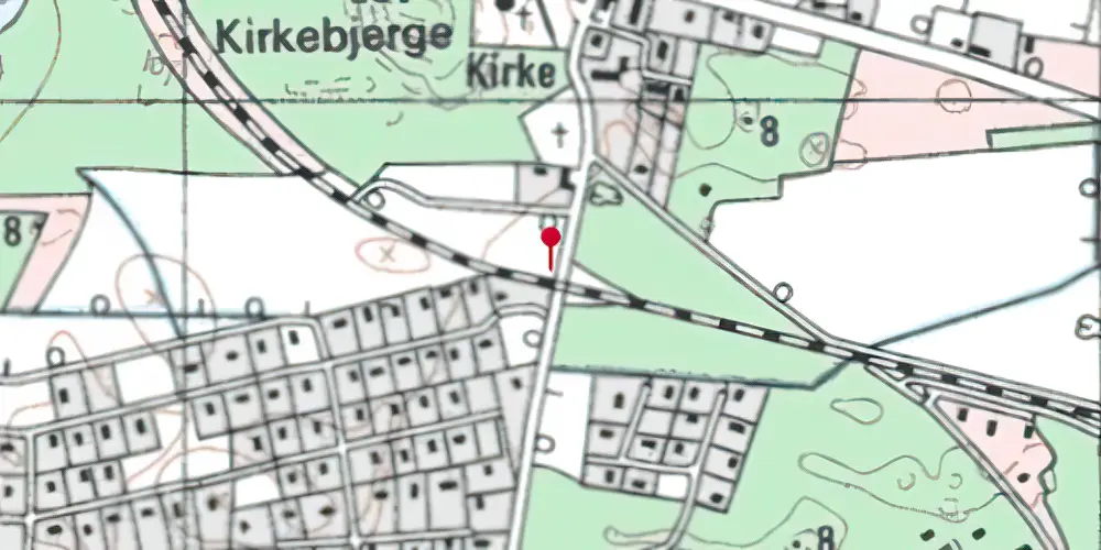 Historisk kort over Houstrupvej Trinbræt Historisk kort over Houstrupvej Trinbræt