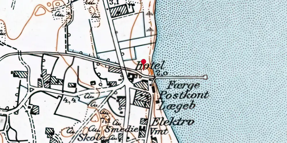 Historisk kort over Kongsmark Færgebro Station Historisk kort over Kongsmark Færgebro Station