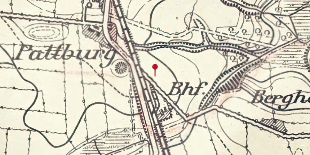 Historisk kort over Padborg Station [1900-1927]