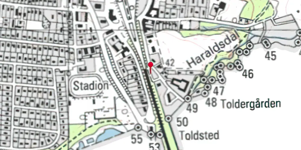 Historisk kort over Padborg Station [1900-1927]