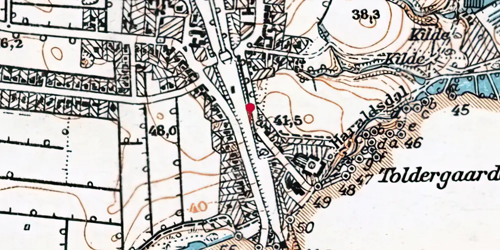 Historisk kort over Padborg Station [1864-1900]