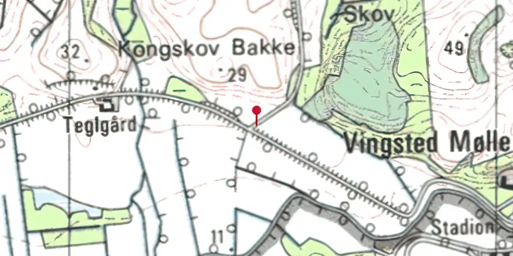 Historisk kort over Keldkær Sidespor Historisk kort over Keldkær Sidespor