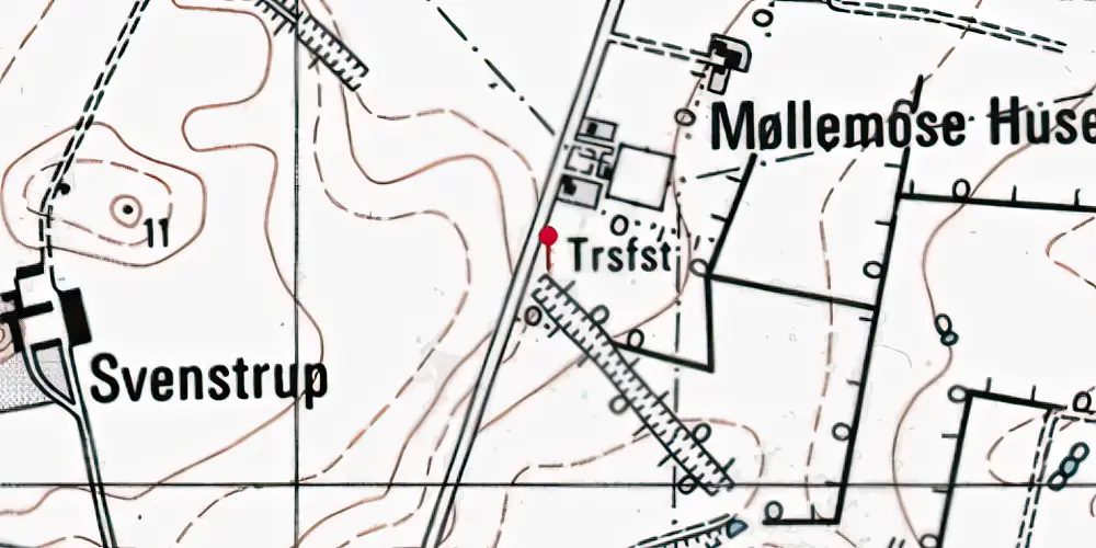 Historisk kort over Møllemose Trinbræt